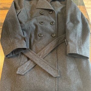 London Fog women’s  Double-Breasted Pea Coat in Charcoal Gray